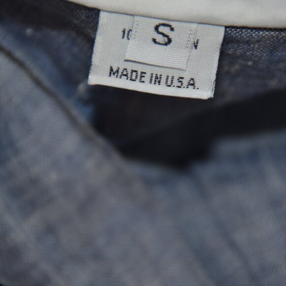 Bryn Walker Asymmetric Wrap Skirt 100% Linen Crop Pant SMALL Blue Chambray USA - Picture 3 of 7